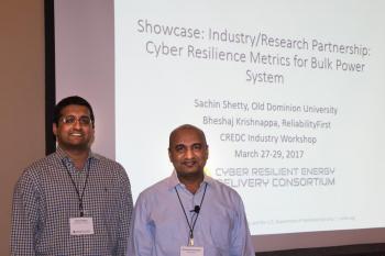 Sachin Shetty and Bheshaj Krishnappa at the CREDC Industry Workshop this spring