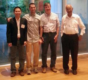 From left: CSL graduate students Cuong Pham and Zachary Estrada stand with CSL faculty members Zbigniew Kalbarczyk and Ravi Iyer during DSN 2014, where they recieved the Best Paper Award and Pham received the Carter Award.
