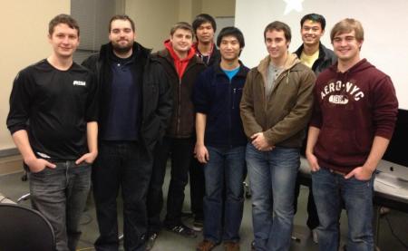 ITI had eight ICSSP students compete in the state Collegiate Cyber Defense Competition on Feb. 23. From left, senior Joel Van Der Woude, senior Aaron Phelps, senior Dennis McWherter, junior Anthony Louie, junior Gary Wang, junior Clayton Quinlan, senior Carlo Depaolis and senior Ross Wolf.         