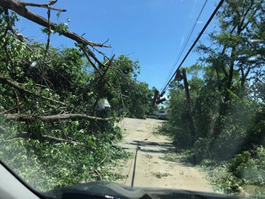 In an event like last week's Derecho that tore through parts of the Midwest, Caesar's drone base stations would be able to get connectivity to those who needed it, even if roads were blocked like this one. Photo submitted by Angela Anthony.