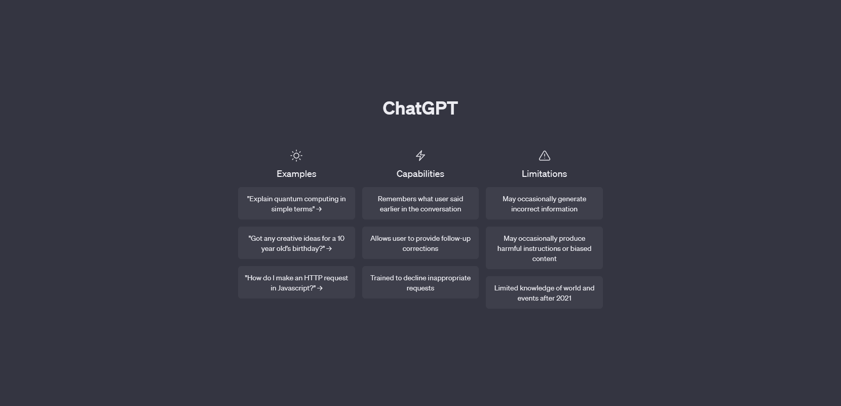 ChatGPT Main Screen